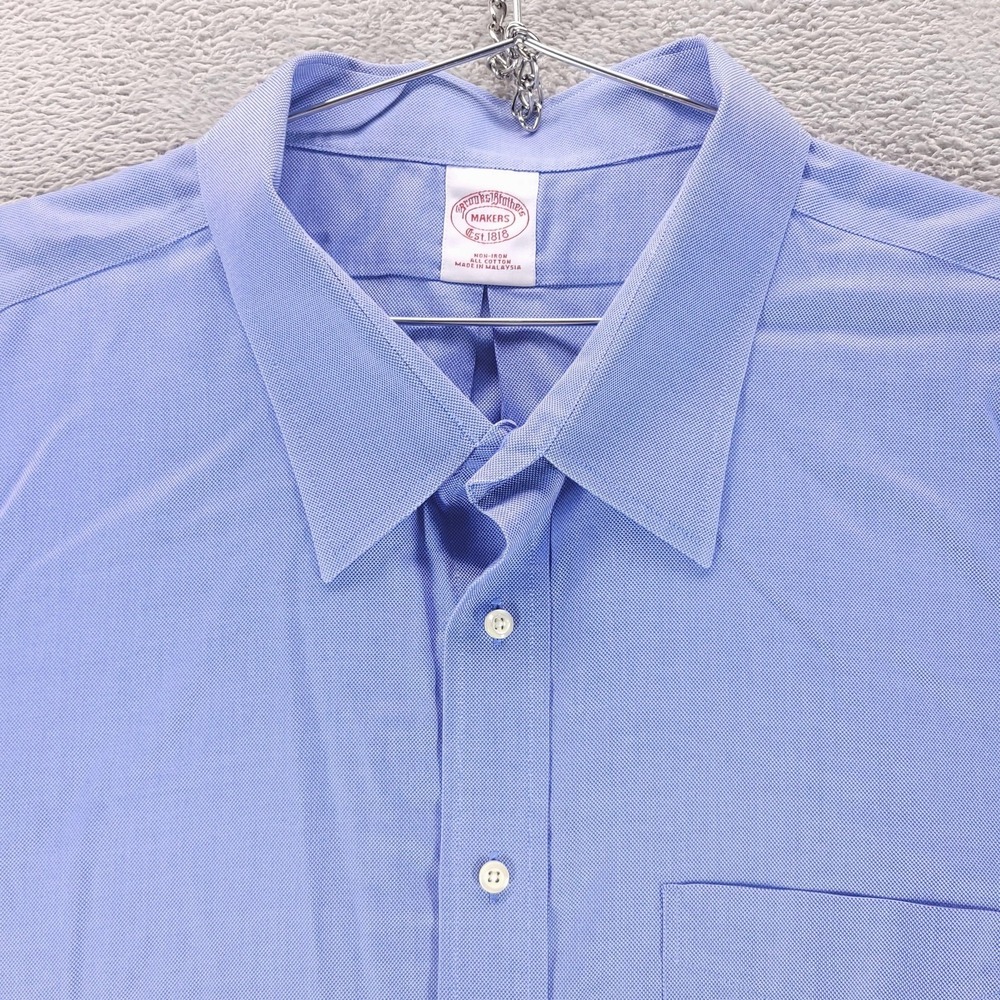Brooks Brothers Dress Shirt Mens 4XL Blue Makers Oxford Non Iron Classic
